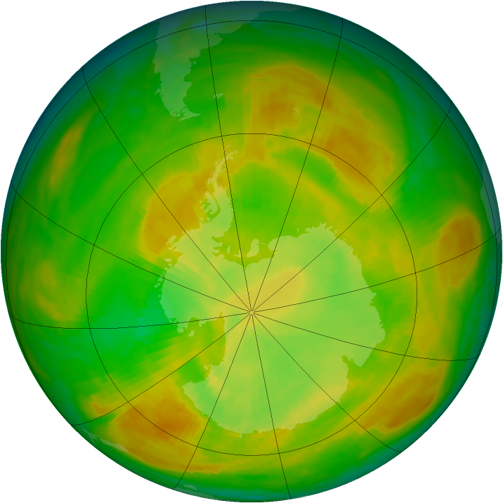 Antarctic ozone map for 03 December 1979